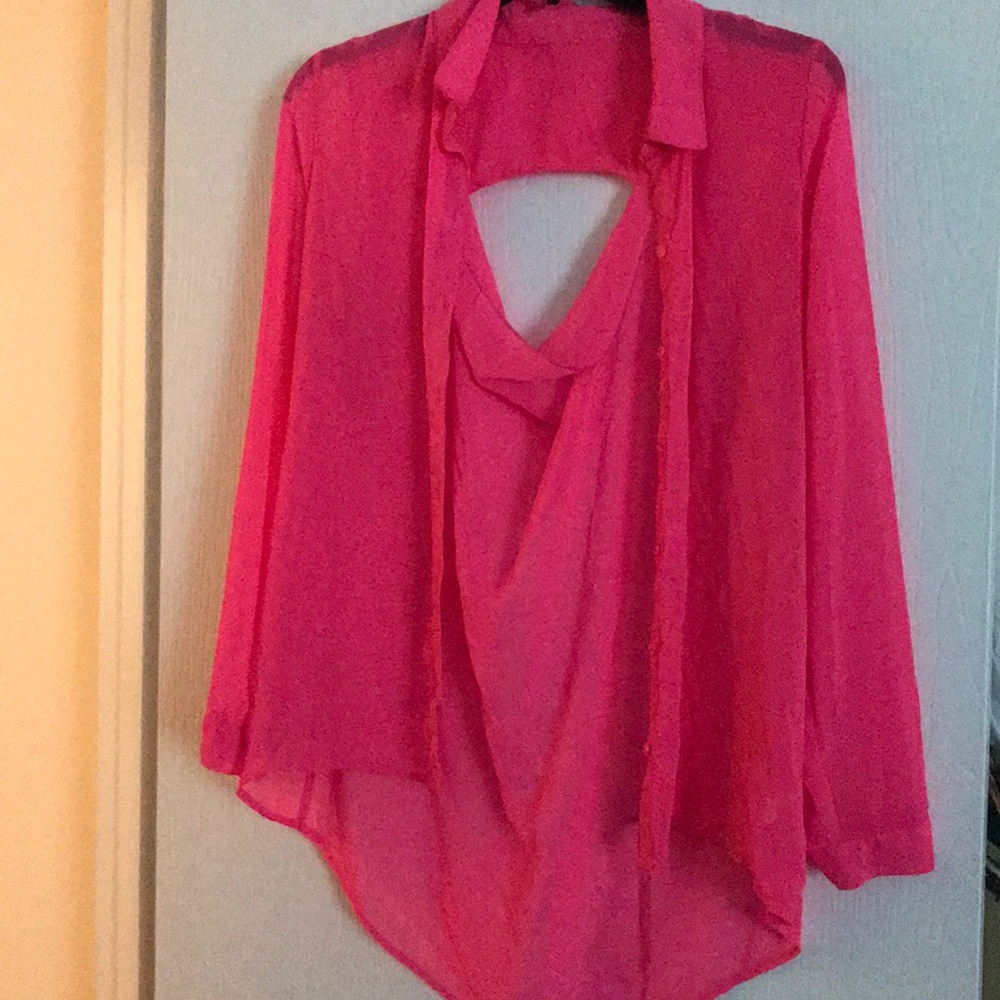 Pink ling sleeve dress shirt